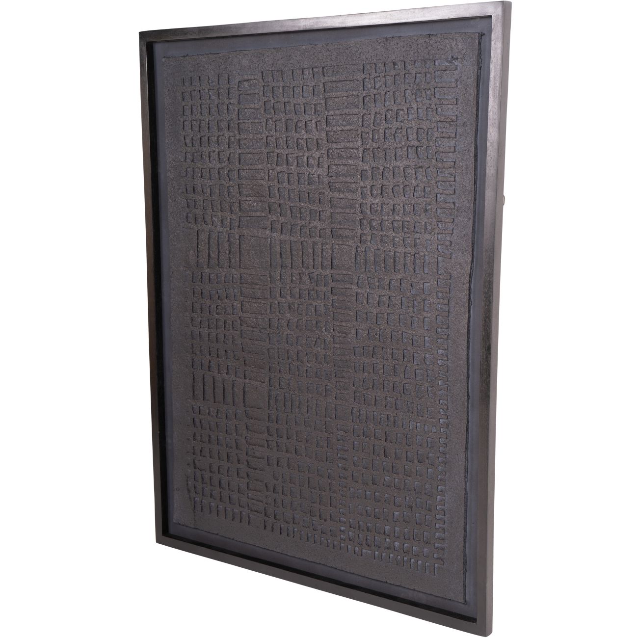 Trenton Abstract Black Papier Mache Large Framed Wall Art 2